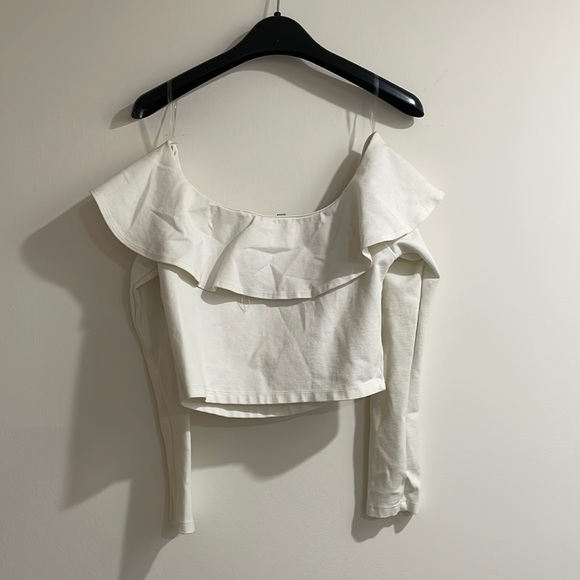 Off Shoulder Full Sleeve Crop Top
